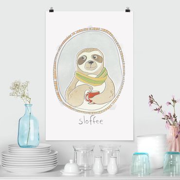 Poster kitchen quote - Caffeinated Sloth