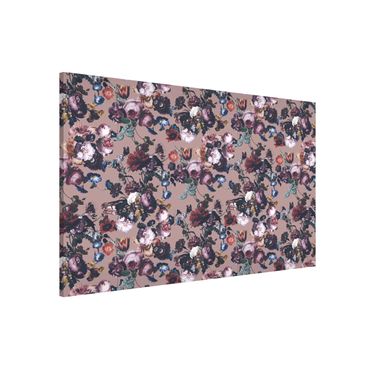 Magnetic memo board - Old Masters Flowers With Tulips And Roses On Beige
