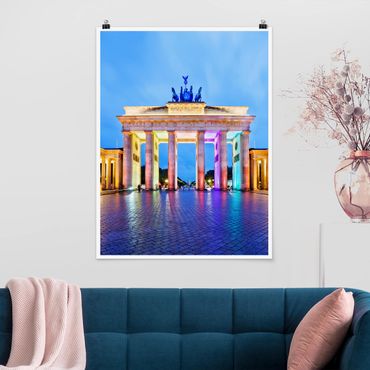 Poster architecture & skyline - Illuminated Brandenburg Gate