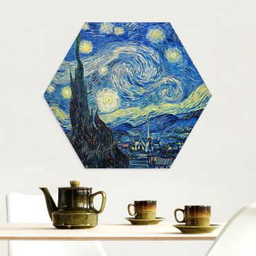 Alu-Dibond hexagon - Vincent Van Gogh - The Starry Night