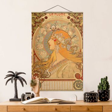 Fabric print with poster hangers - Alfons Mucha - Zodiac
