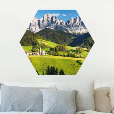 Alu-Dibond hexagon - Odle In South Tyrol