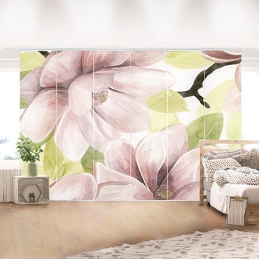 Sliding panel curtains set - Magnolia Blushing II