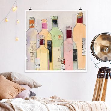 Poster - Wine Bottles In Watercolour I