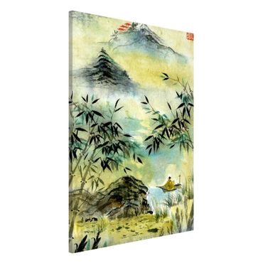 Magnetic memo board - Japanese Watercolour Drawing Bamboo Forest