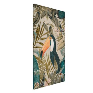 Magnetic memo board - Vintage Collage - Toucan In The Jungle