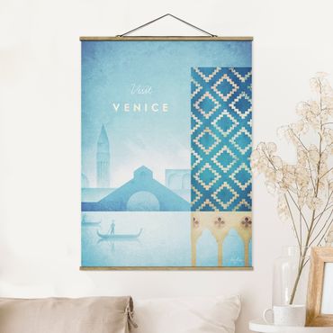 Fabric print with poster hangers - Travel Poster - Venice