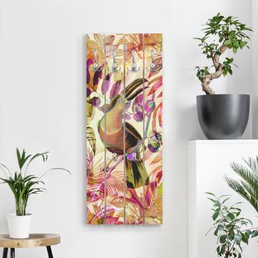 Coat rack - Colourful Collage - Toucan