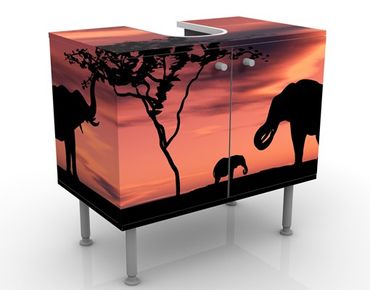 Wash basin cabinet design - African Elephant Family