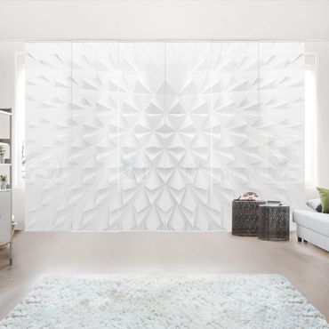 Sliding panel curtains set - Geometric Pattern 3D Effect