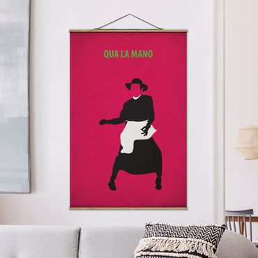 Fabric print with poster hangers - Film Poster Qua La Mano