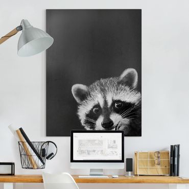 Canvas print - Illustration Racoon Black And White Painting