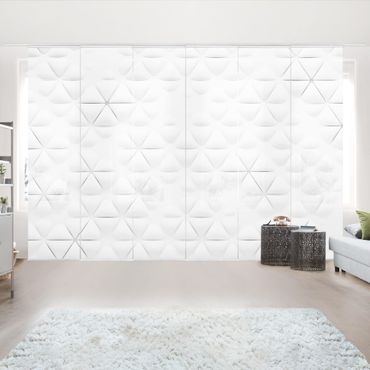 Sliding panel curtains set - Abstract Triangles In 3D