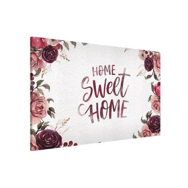 Magnetic memo board - Home Sweet Home Watercolour On Paper