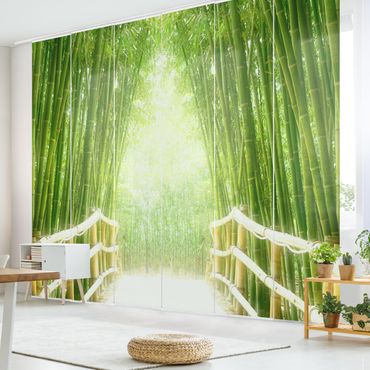 Sliding panel curtains set - Bamboo Way