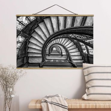 Fabric print with poster hangers - Chicago Staircase