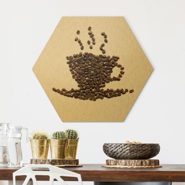 Alu-Dibond hexagon - Coffee Beans Cup