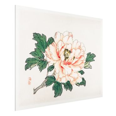 Print on forex - Asian Vintage Drawing Pink Chrysanthemum