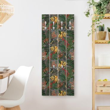 Coat rack - Tropical Ferns With Tucan Green