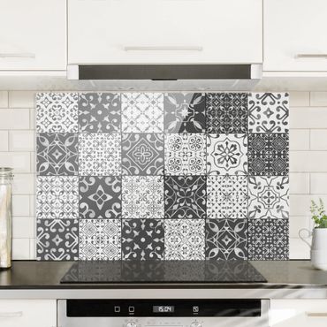 Splashback - Tile Pattern Mix Gray White