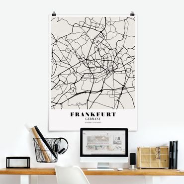 Poster city, country & world maps - Frankfurt City City Map - Classical