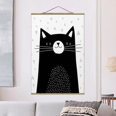 Fabric print with poster hangers - Zoo With Patterns - Cat