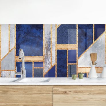 Kitchen wall cladding - Geometric Shapes With Gold