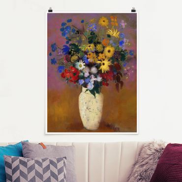 Poster art print - Odilon Redon - White Vase with Flowers