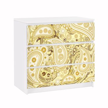 Adhesive film for furniture IKEA - Malm chest of 3x drawers - Retro Paisley