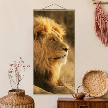 Fabric print with poster hangers - King Lion