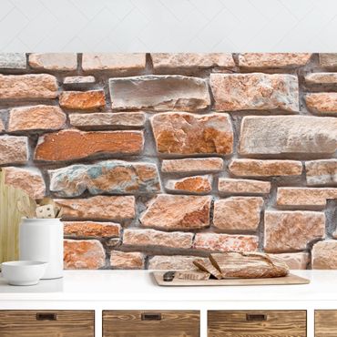 Kitchen wall cladding - Stone Look Red Turquoise