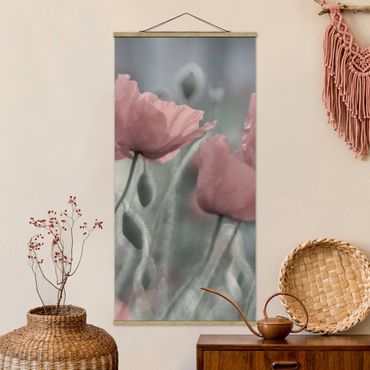 Fabric print with poster hangers - Picturesque Poppy