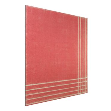 Print on aluminium - Lines Meeting On Red