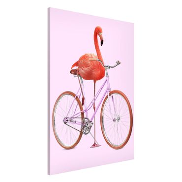 Magnetic memo board - Flamingo With Bicycle