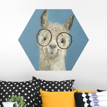 Alu-Dibond hexagon - Lama With Glasses I