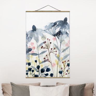 Fabric print with poster hangers - Wildflower Watercolour II