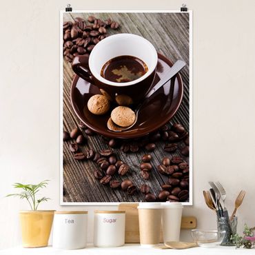 Poster - Coffee Mugs With Coffee Beans