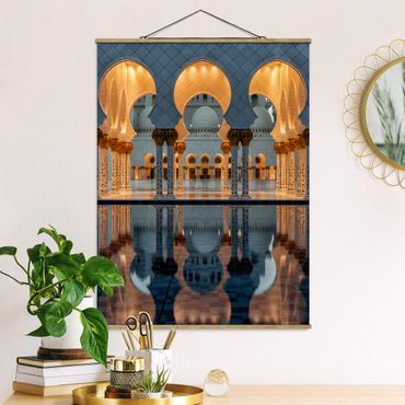 Fabric print with poster hangers - Reflections In The Mosque