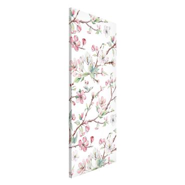 Magnetic memo board - Watercolour Branches Of Apple Blossom In Light Pink And White