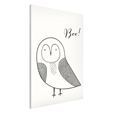 Magnetic memo board - Owl Boo Drawing