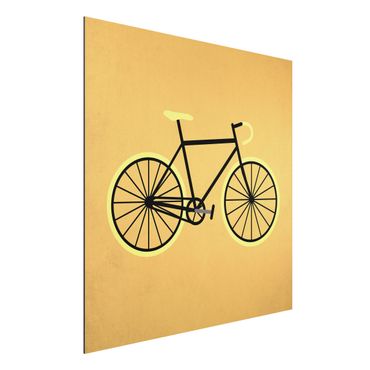 Alu-Dibond print - Bicycle In Yellow