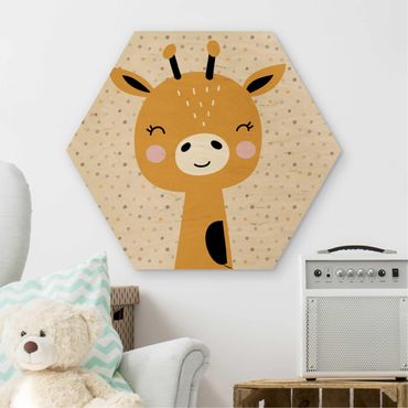 Wooden hexagon - Baby Giraffe