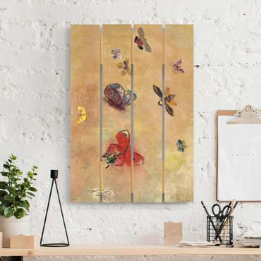 Print on wood - Odilon Redon - Colourful Butterflies