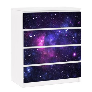 Adhesive film for furniture IKEA - Malm chest of 4x drawers - Galaxy