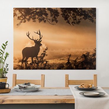 Print on canvas - Deer In The Winter Forest