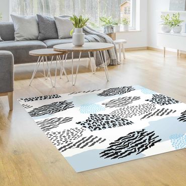 Vinyl Floor Mat - Animal Print Zebra Tiger Leopard The Arctic - Square Format 1:1