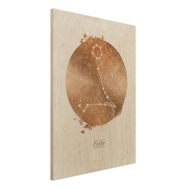 Print on wood - Pisces Gold