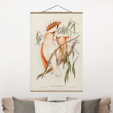 Fabric print with poster hangers - Vintage Illustration Galah