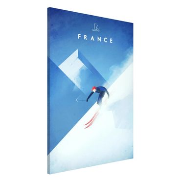 Magnetic memo board - Travel Poster - Ski In France