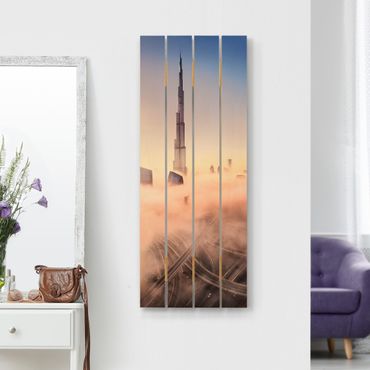 Print on wood - Heavenly Dubai Skyline